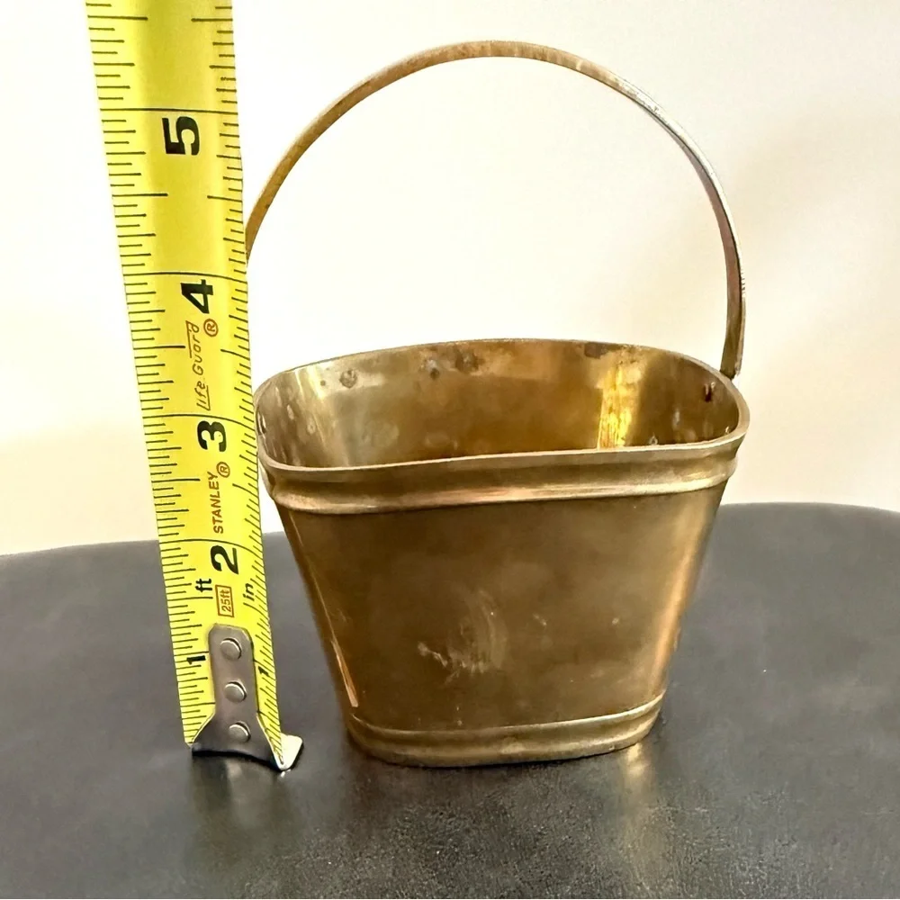 Elegant Vintage Small Brass Bucket